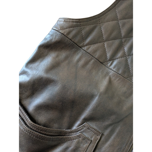 Tostado Argentina Brown 100% Leather Zip Front Shooting Vest Size XXL Quilted - Picture 8 of 13